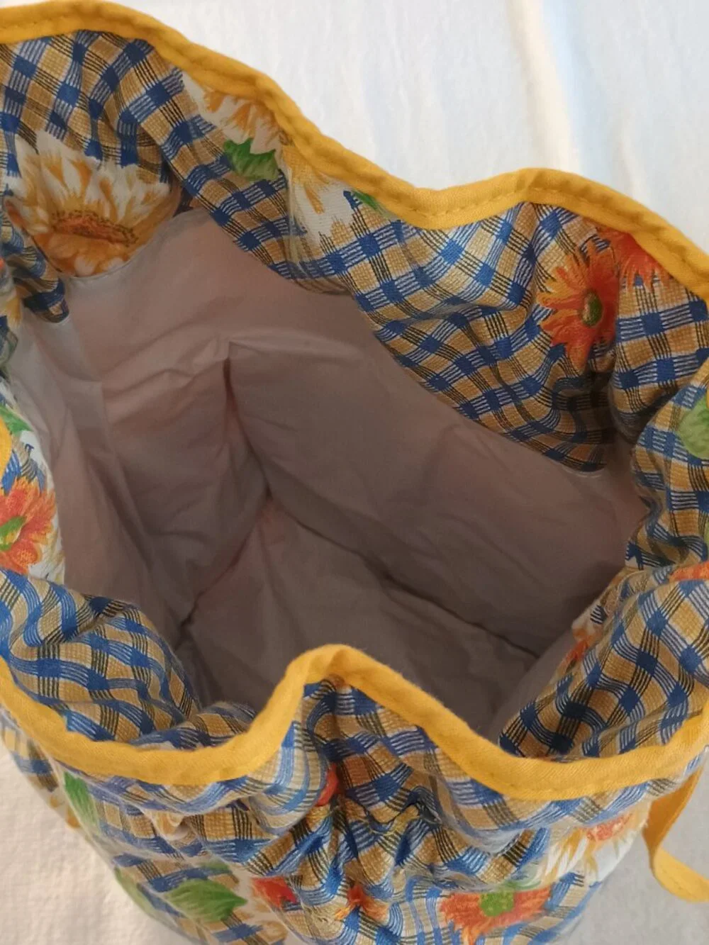 Cotton Quilt Tools Bag 8 Outside Pockets Drawstring Multi-function Sunflower Yel